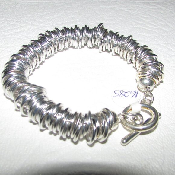 Silver Multi-Ring Toggle Bracelet - 3/8" - NEW - Picture 6 of 9